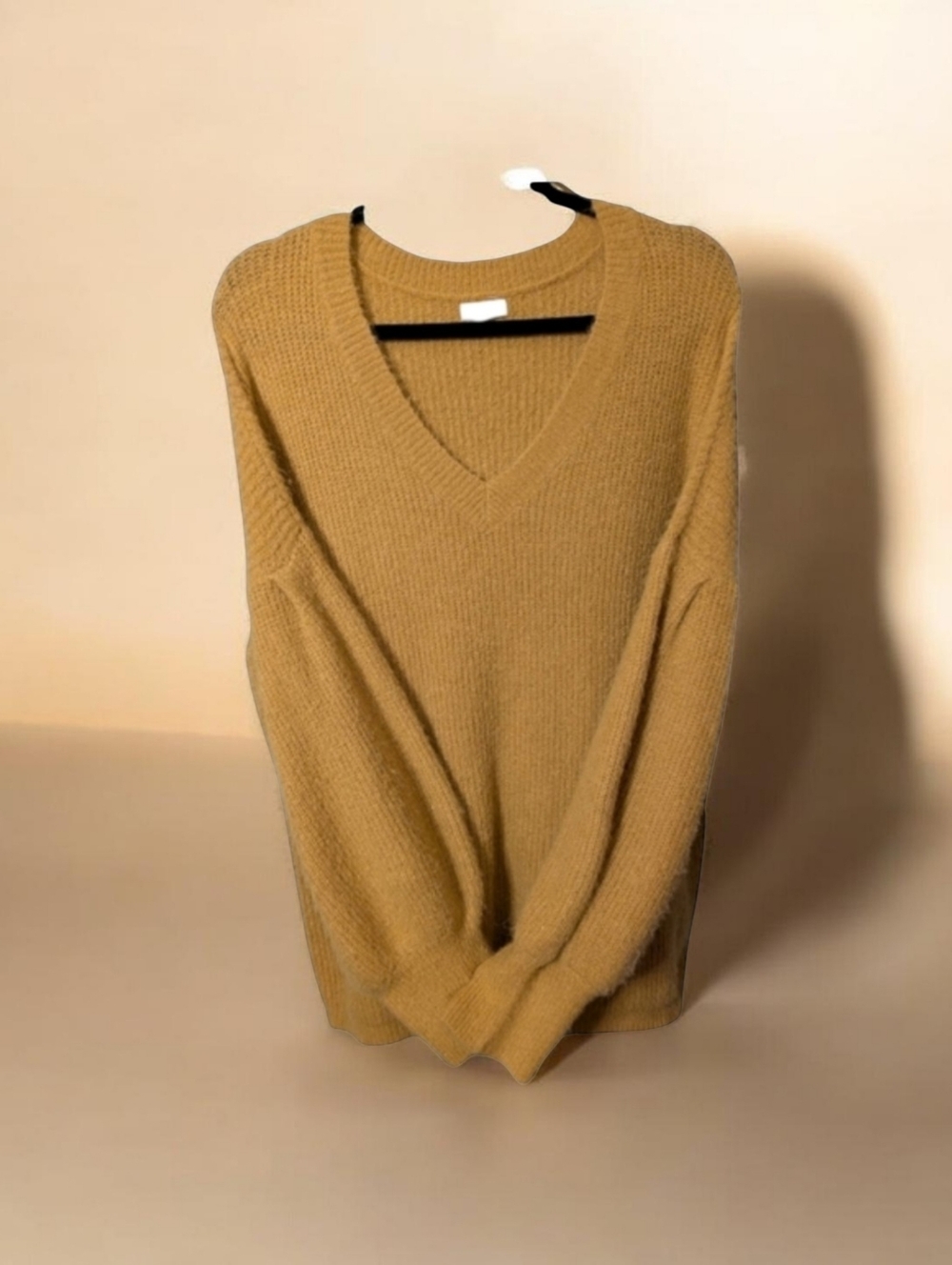 Debut 1X Drop Shoulder Balloon Sleeve Fuzzy Sweater